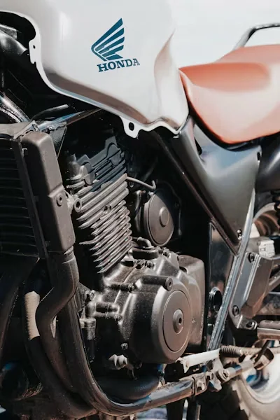 Motorcycle body and engine finish detail