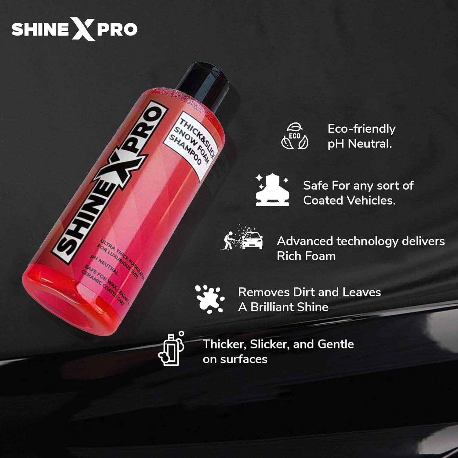 Car Wash Shampoo Concentrate – Thick Foam, pH Neutral Shine Formula Car Wash Liquid (300ml)