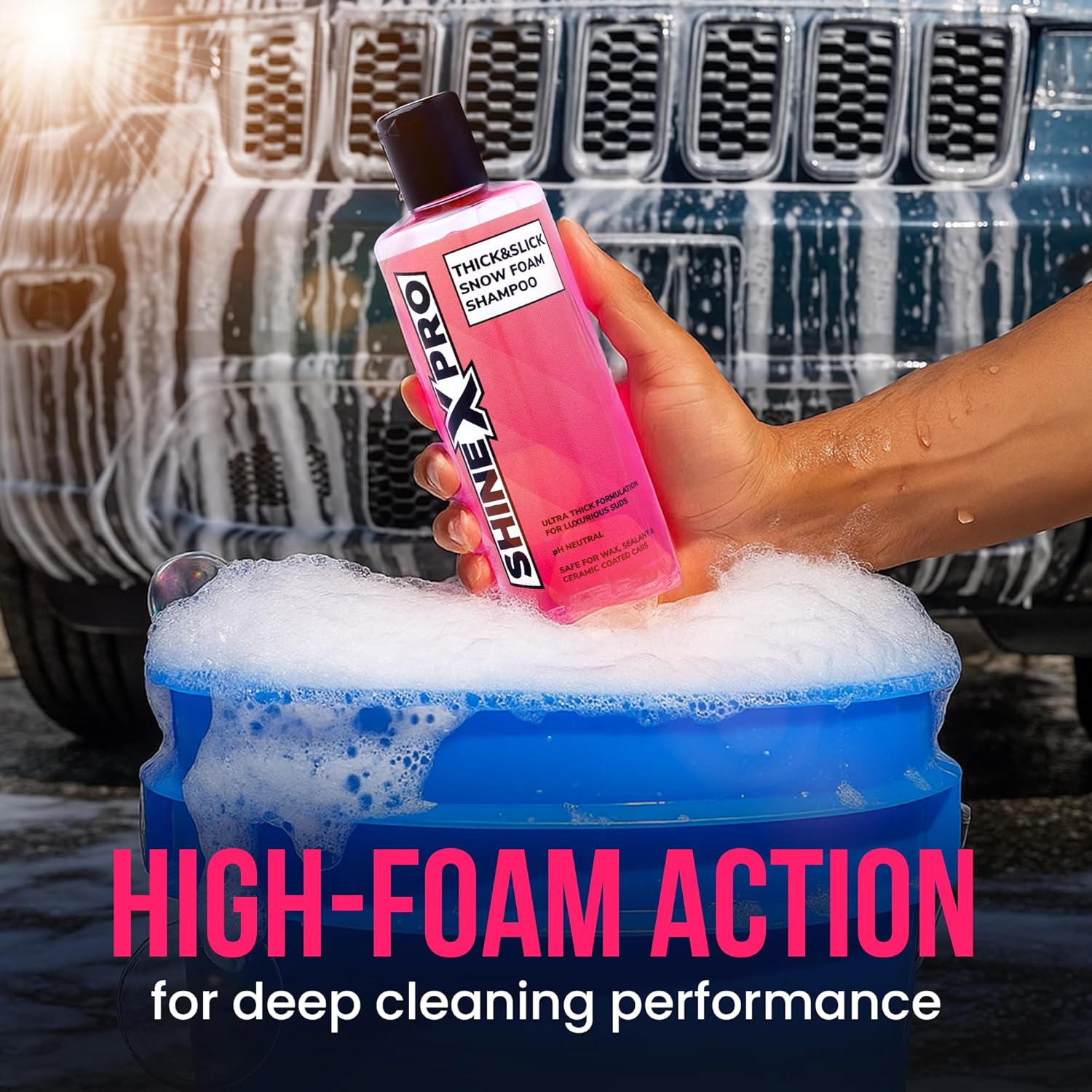 Car Wash Shampoo Concentrate – Thick Foam, pH Neutral Shine Formula Car Wash Liquid (300ml) - Image 5