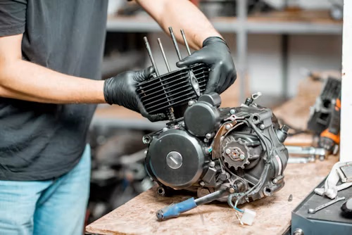Motorcycle engine rebuild work